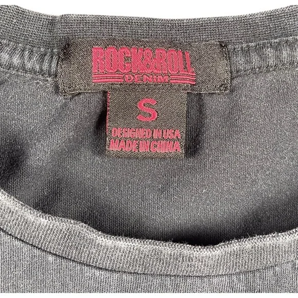 Rock & Roll Denim Ride Em Cowboy Graphic Tee Western Cowgirl T Shirt Womens S - Picture 4 of 8